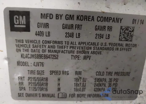 2014 Buick Encore Premium из США, поврежденный, VIN KL4CJHSB9EB647252